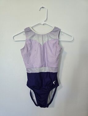 Ozone AXS Gymnastics Leotard Purple Custom Rhinestone Back Butterfly